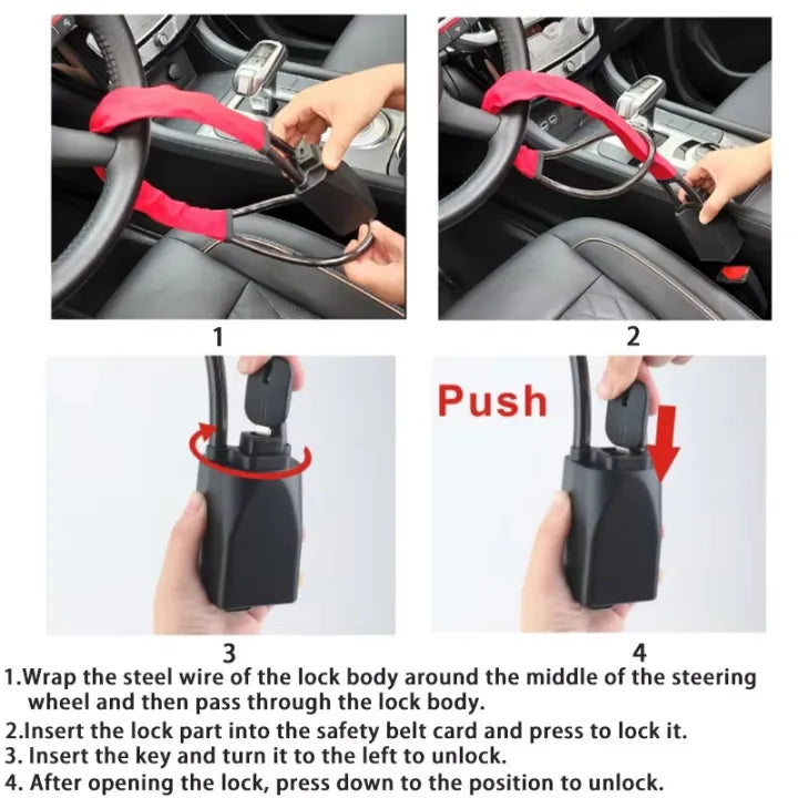 (Free Delivery) Heavy Duty Car Handbrake Anti-Theft Lock