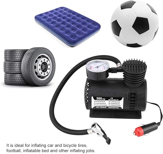 (Free Delivery)12V Portable Car Air Compressor Pump – 300 PSI Tyre Inflator
