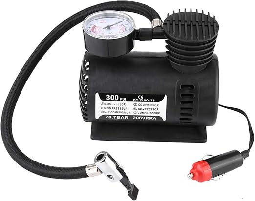 (Free Delivery)12V Portable Car Air Compressor Pump – 300 PSI Tyre Inflator