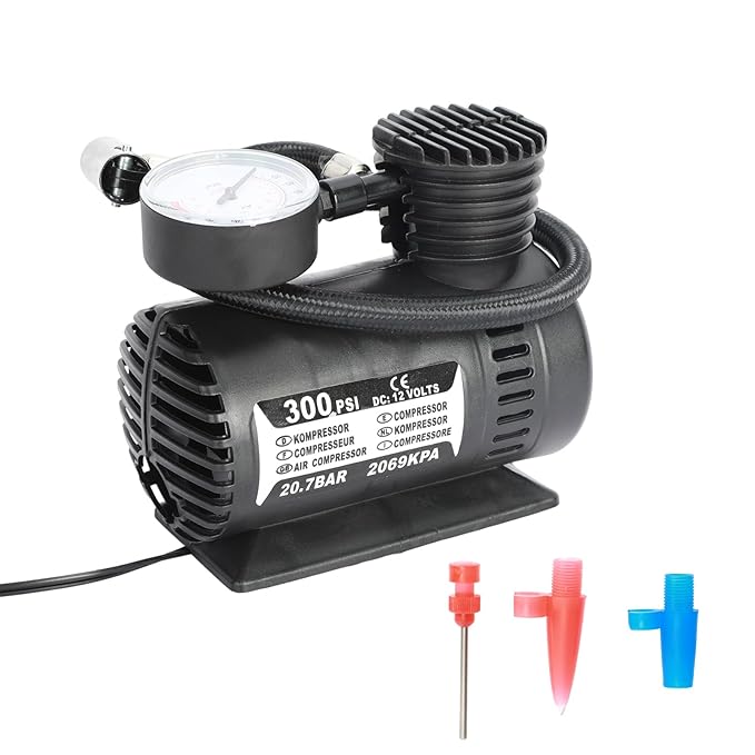 (Free Delivery)12V Portable Car Air Compressor Pump – 300 PSI Tyre Inflator