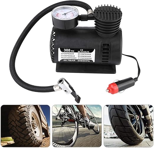 (Free Delivery)12V Portable Car Air Compressor Pump – 300 PSI Tyre Inflator