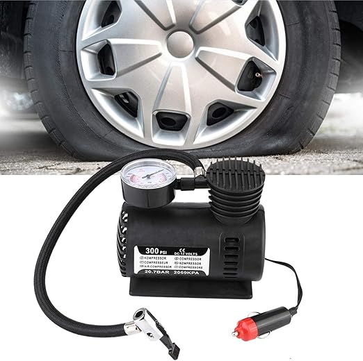 (Free Delivery)12V Portable Car Air Compressor Pump – 300 PSI Tyre Inflator