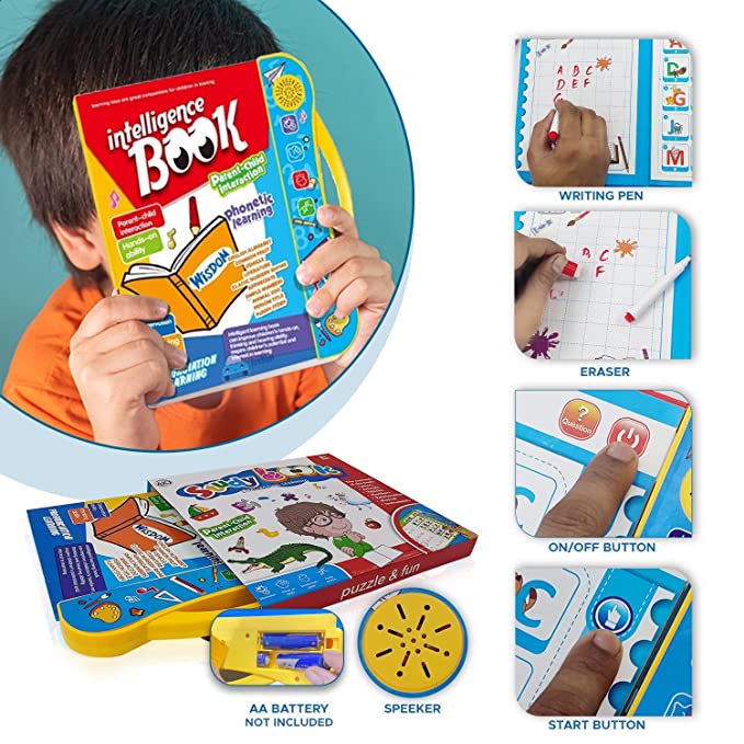 English Reading Musical Electronic Book, Early Education Activity Book with Sound & Music Features for Toddler Kids