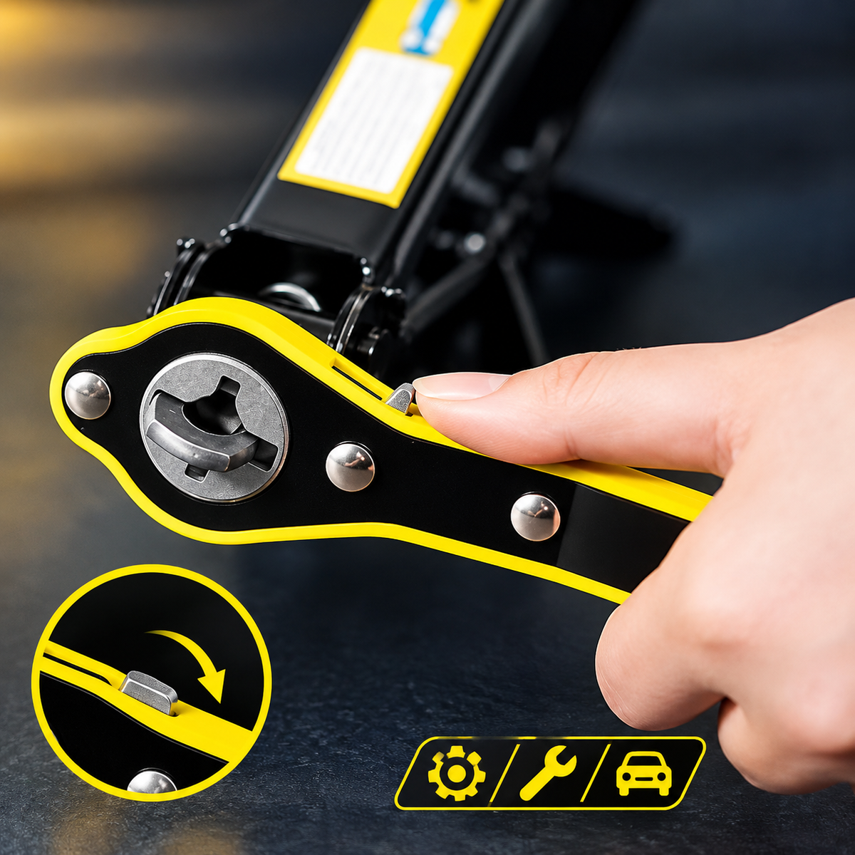 Easy Lift Car Jack Wrench – Quick & Effortless Tyre Changing (Free Home Delivery)