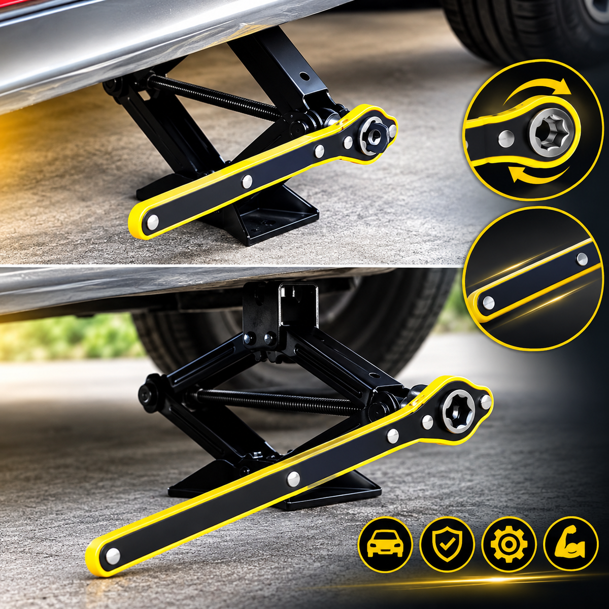 Easy Lift Car Jack Wrench – Quick & Effortless Tyre Changing (Free Home Delivery)